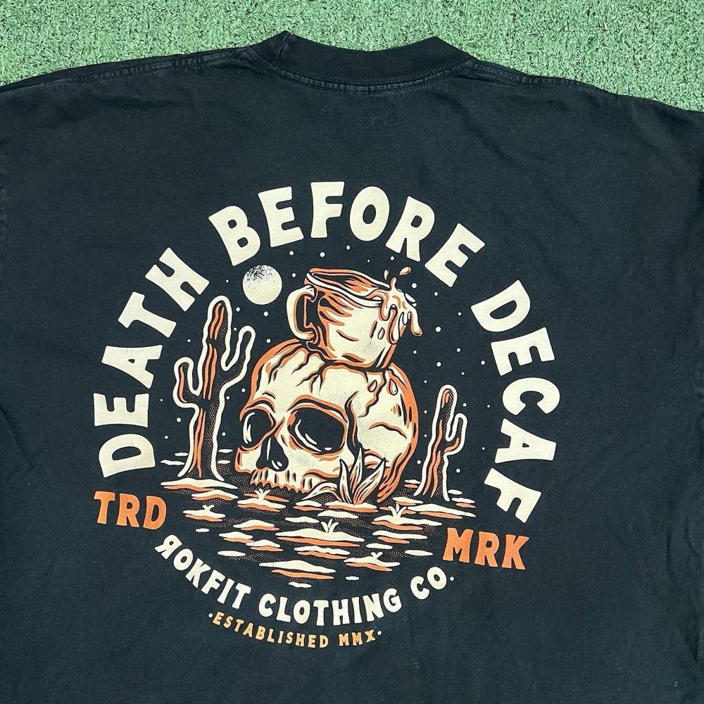 Rokfit Co. Skull T Shirt Front&Back Hits Streetwear SkaterCore GothCore Sz XL